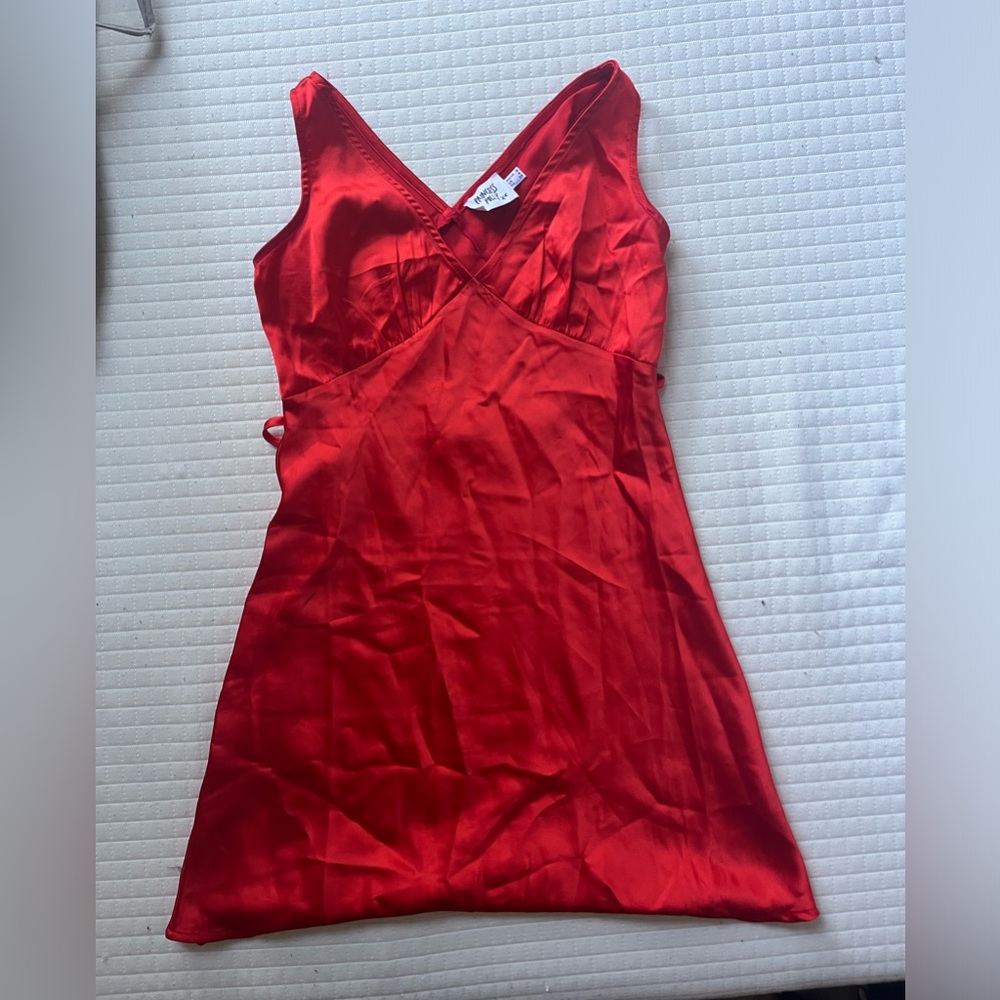 Red Satin Slip Dress